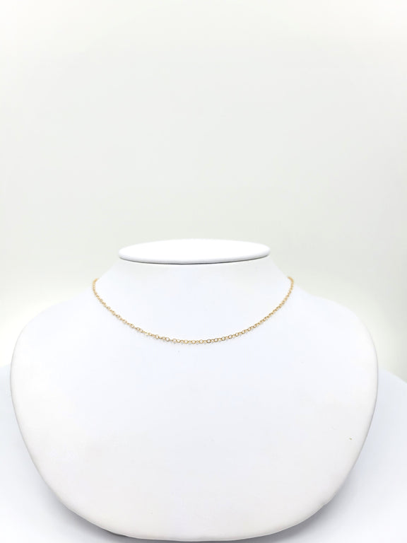 Dainty Rolo Chain 14k Yellow Gold (1.5mm)