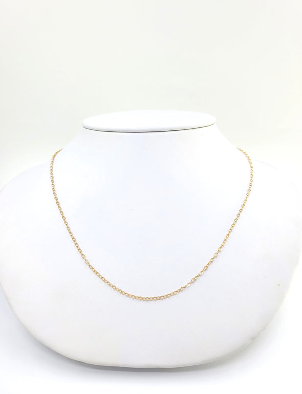 Dainty Rolo Chain 14k Yellow Gold (1.5mm)