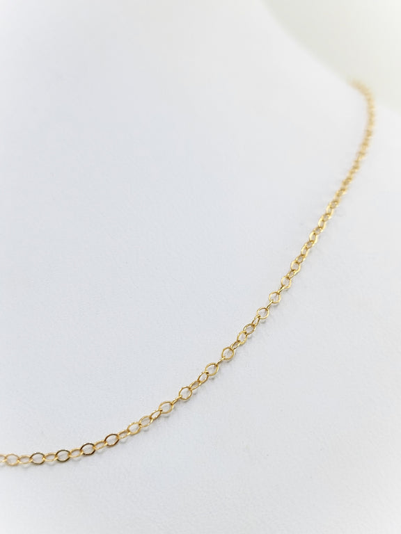 Dainty Rolo Chain 14k Yellow Gold (1.5mm)