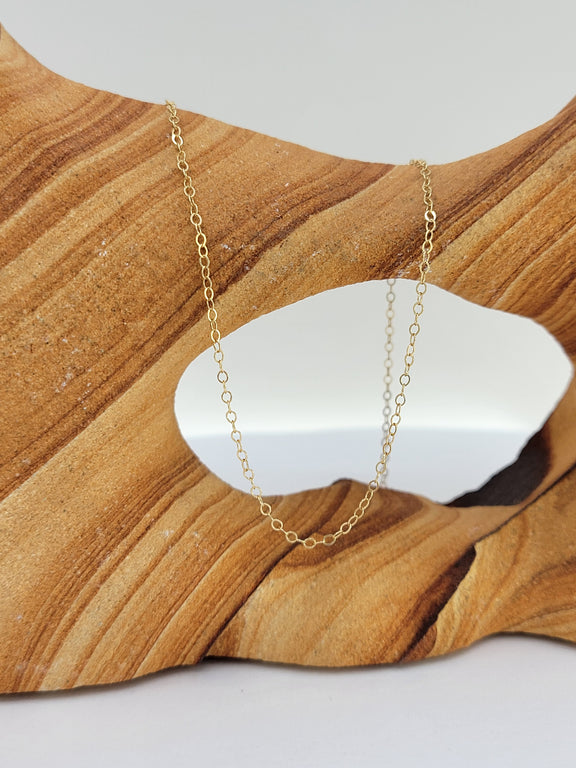 Dainty Rolo Chain 14k Yellow Gold (1.5mm)