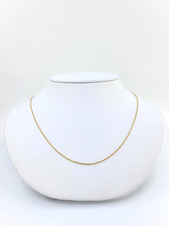 Dainty Flat Chain 18k Yellow Gold (1.2mm)