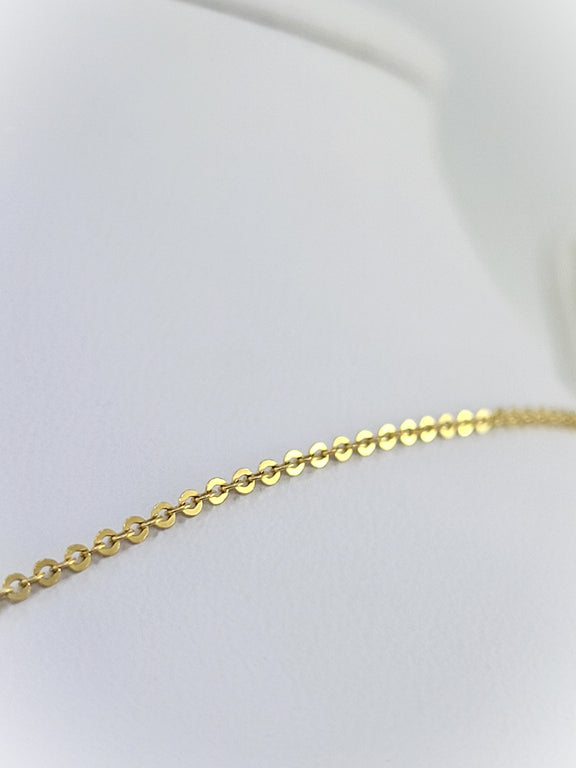 Dainty Flat Chain 18k Yellow Gold (1.2mm)