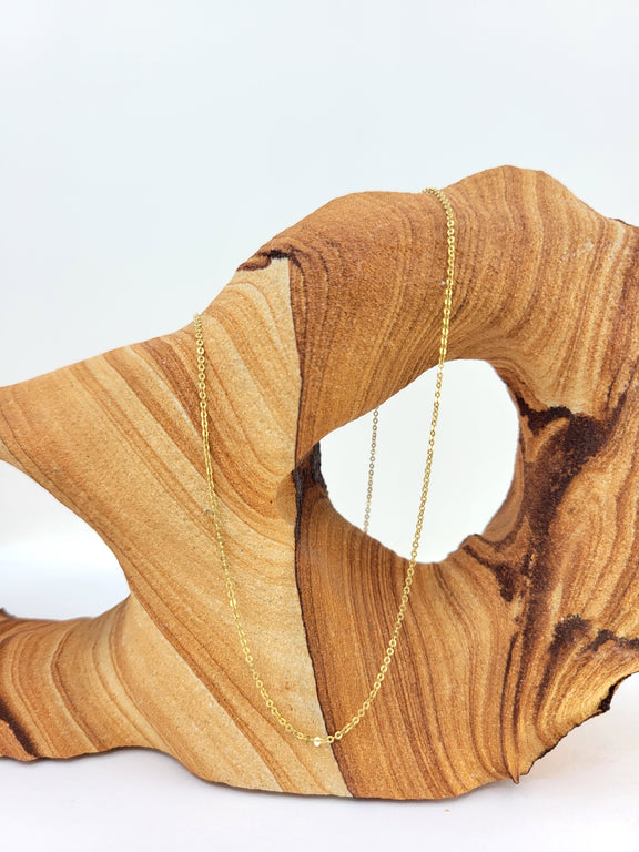 Dainty Flat Chain 18k Yellow Gold (1.2mm)