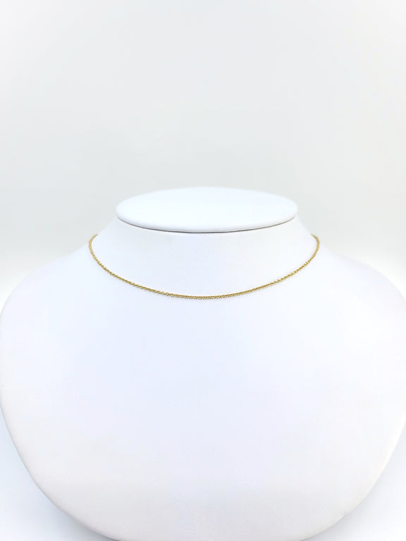 Dainty Trace Link 14K Yellow Gold Chain (1mm)