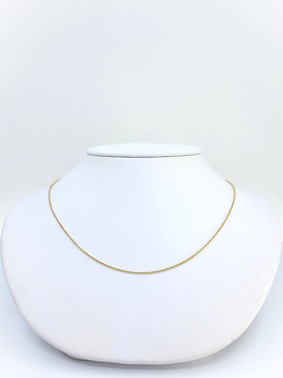 Dainty Trace Link 14K Yellow Gold Chain (1mm)