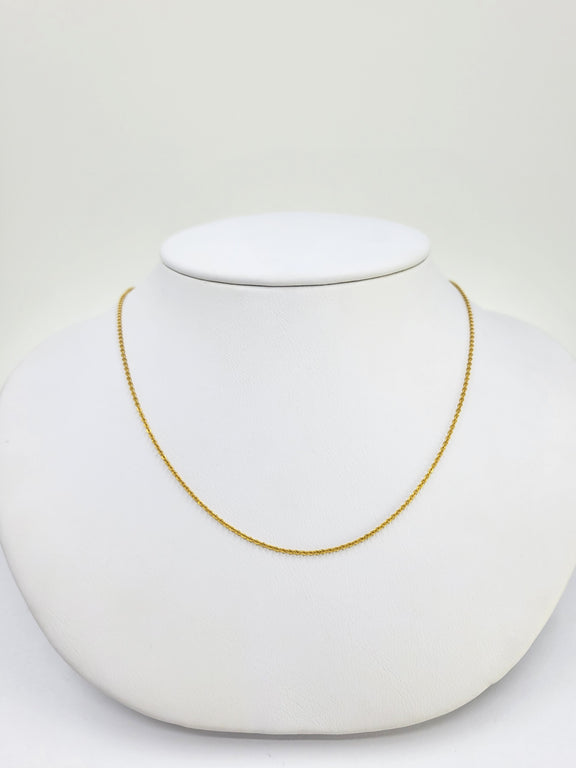 Dainty Flat Chain 14k Yellow Gold (1.1mm)