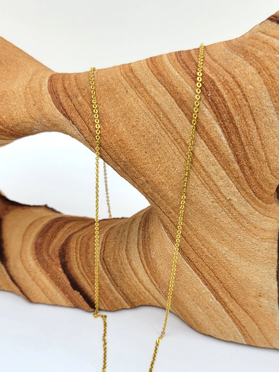 Dainty Flat Chain 14k Yellow Gold (1.1mm)