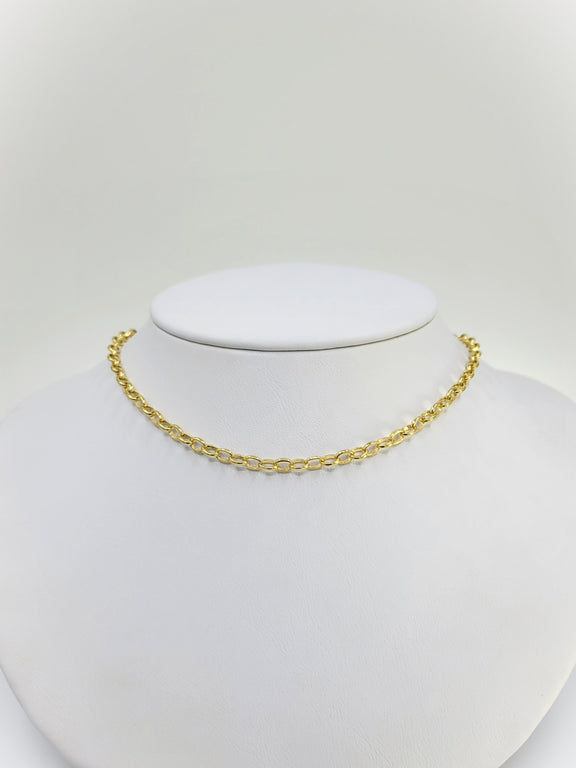 Belcher Oval Link Chain 14K Yellow Gold (3.2mm)