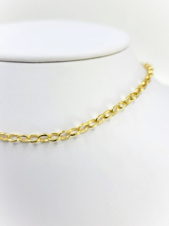 Belcher Oval Link Chain 14K Yellow Gold (3.2mm)