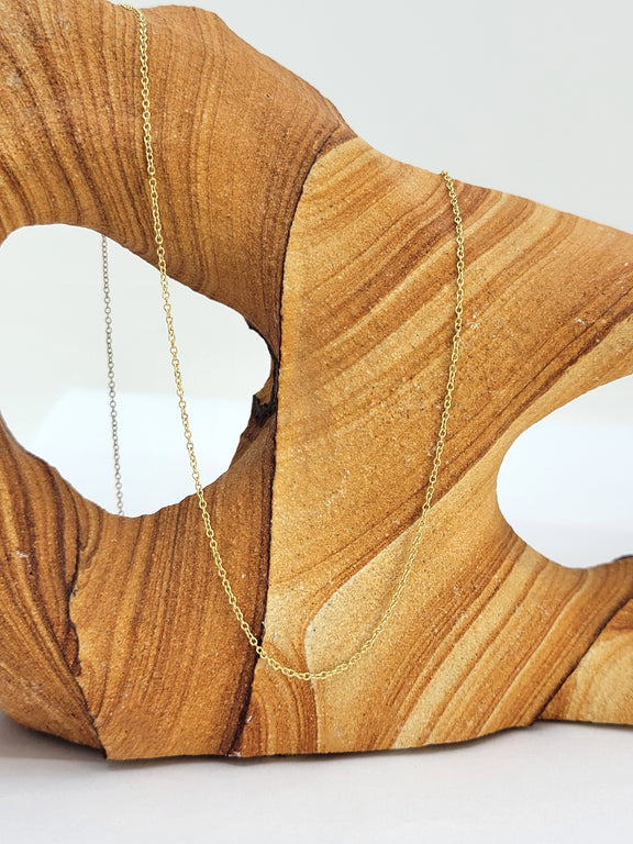 Dainty Rolo Chain 18K Yellow Gold (1mm)