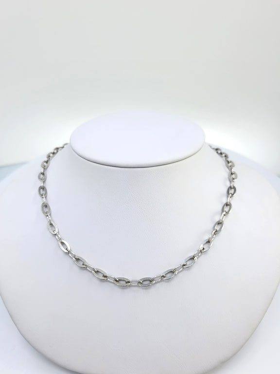 Flat Oval Link Sterling Silver Chain (4.4mm)