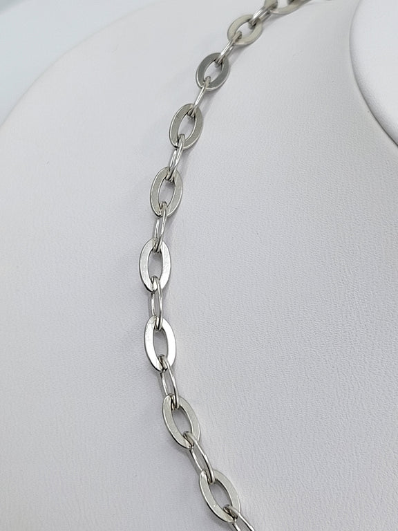 Flat Oval Link Sterling Silver Chain (4.4mm)