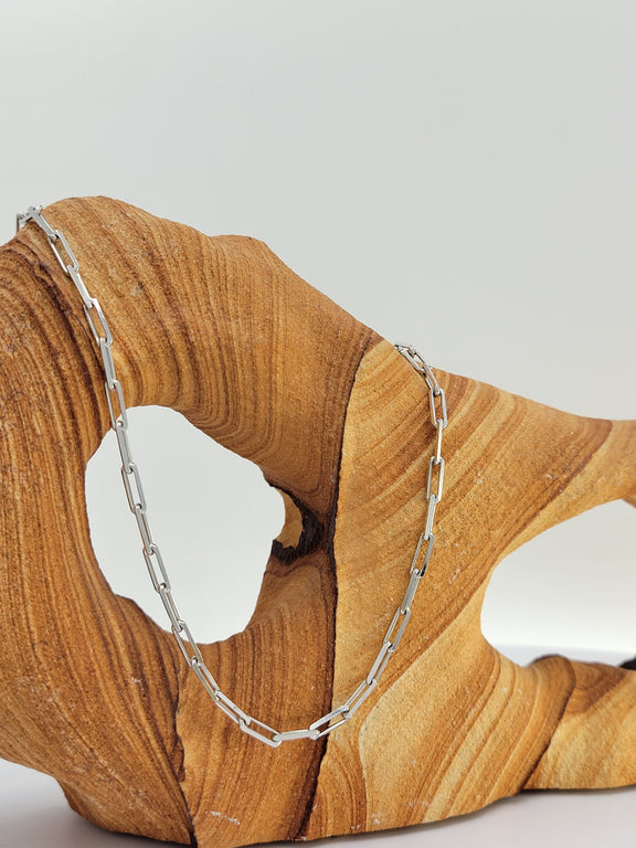 Paperclip Link Sterling Silver Chain (2.9mm)