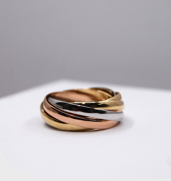 Tri-color 18k Gold Loop Ring