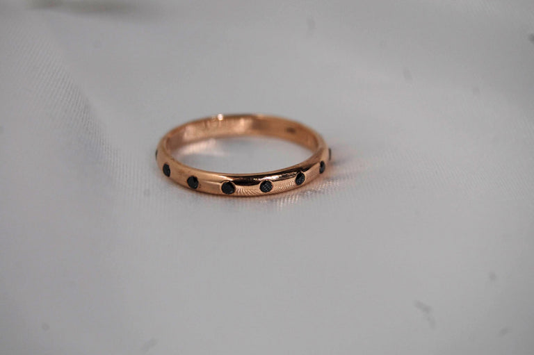 Golden Diamond Band 14K Rose Gold