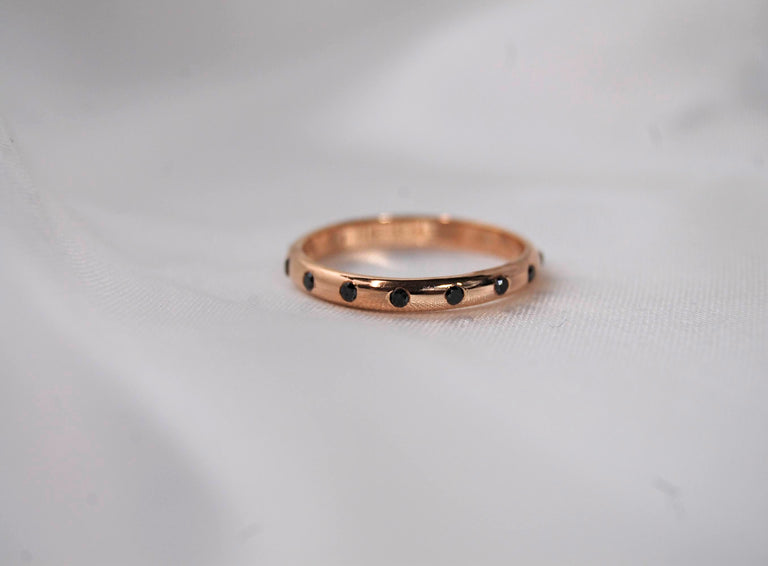 Golden Diamond Band 14K Rose Gold